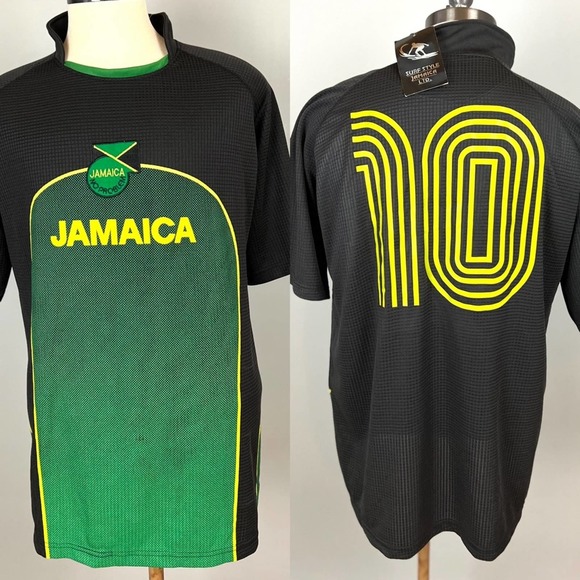 surf style Other - Jamaica Lg Jersey Darren Mattocks #10 Futbol Soccer Green Black Yellow